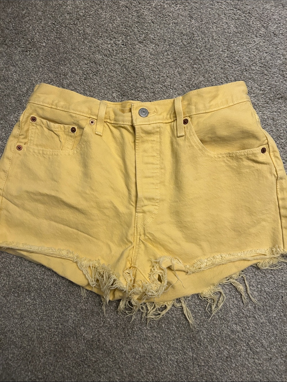 Levi's 501 Frayed Hem Denim Shorts